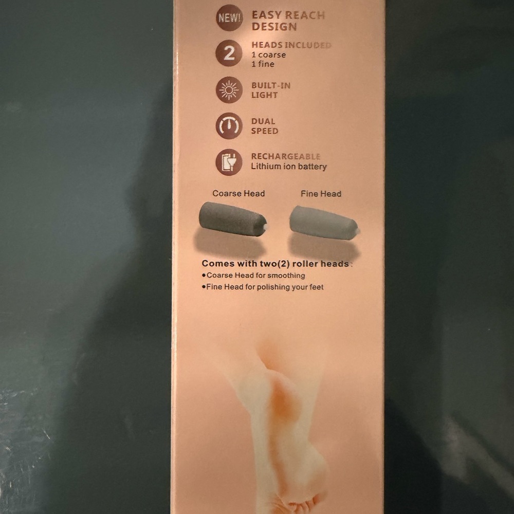 Rechargeable Pedicure Device with LED Light with Fine and Coarse Heads! - Picture 7 of 7